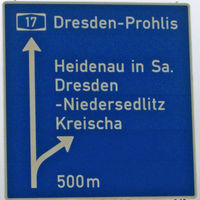 Bild vergrößern: Abfahrt Nr. 5 von der A17 führt nach Heidenau.
