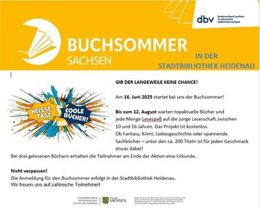 Bild vergrößern: Buchsommer 2025 in der Stadtbibliothek Heidenau